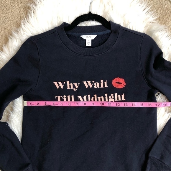 New 1901 Nordstrom Why Wait Till Midnight Graphic Crew Neck Sweatshirt XS - Picture 8 of 9